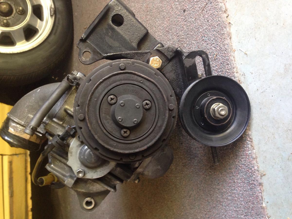 Supercharger Mount Using A/c Bracket
